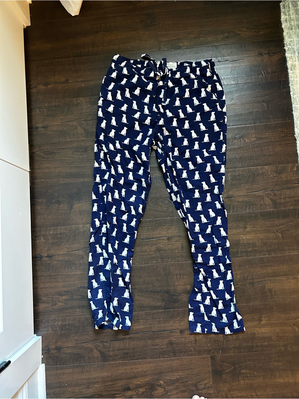J. Crew Navy Shorts with White Dog Silhouette Print
